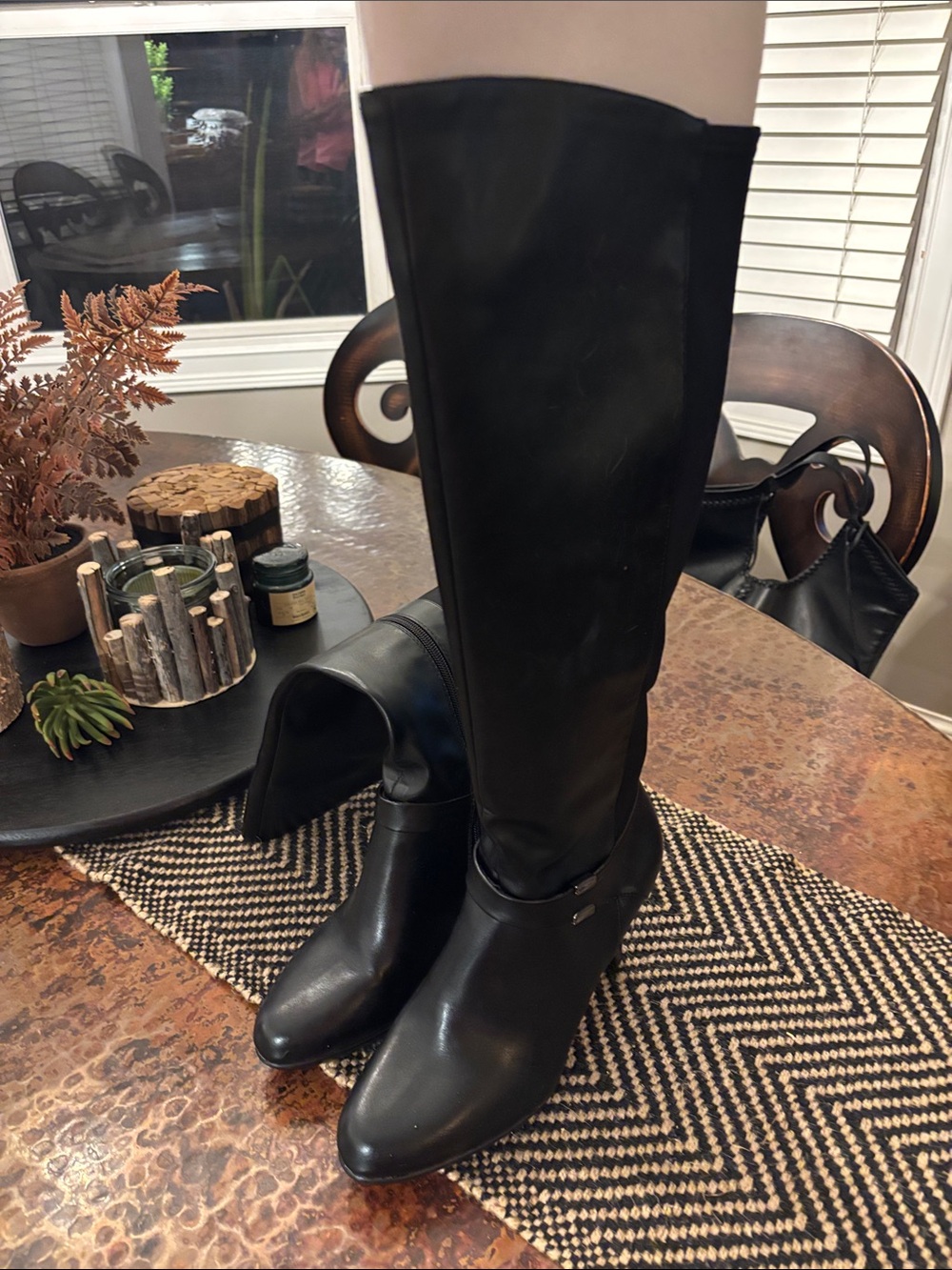 Alfani Black Knee-High Heeled Boots